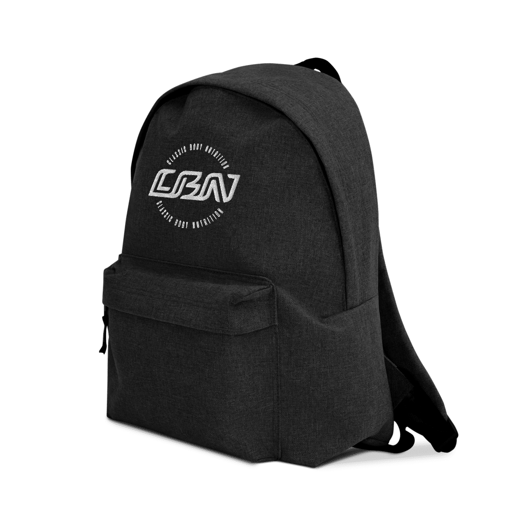embroidered simple backpack i bagbase bg126 anthracite left front 6139d021dd3eb