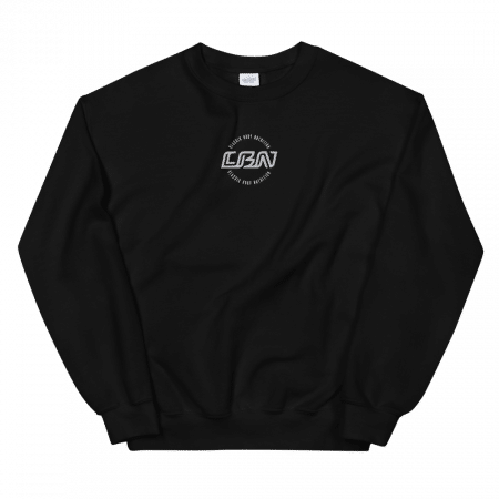 unisex crew neck sweatshirt black front 61392056c4c9b